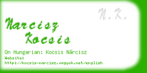 narcisz kocsis business card